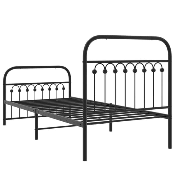 vidaXL Metallinen sängynrunko päädyillä musta 90x190 cm