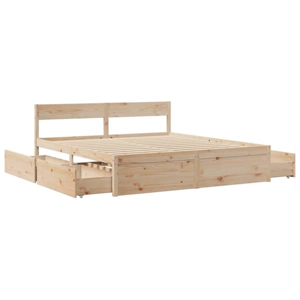 vidaXL Sengeramme uten madrass 180x200 cm heltre furu