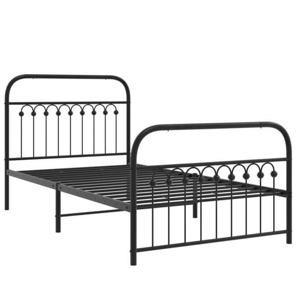 vidaXL Sengeramme i metall med hode- og fotgavl svart 100x190 cm