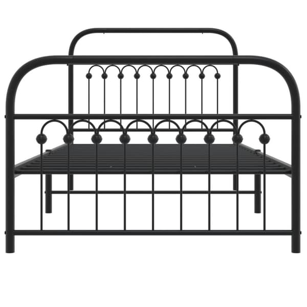 vidaXL Sengeramme i metall med hode- og fotgavl svart 100x190 cm