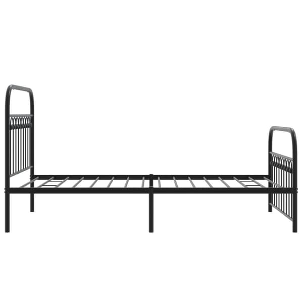 vidaXL Sengeramme i metall med hode- og fotgavl svart 100x190 cm