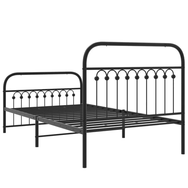vidaXL Sengeramme i metall med hode- og fotgavl svart 100x190 cm