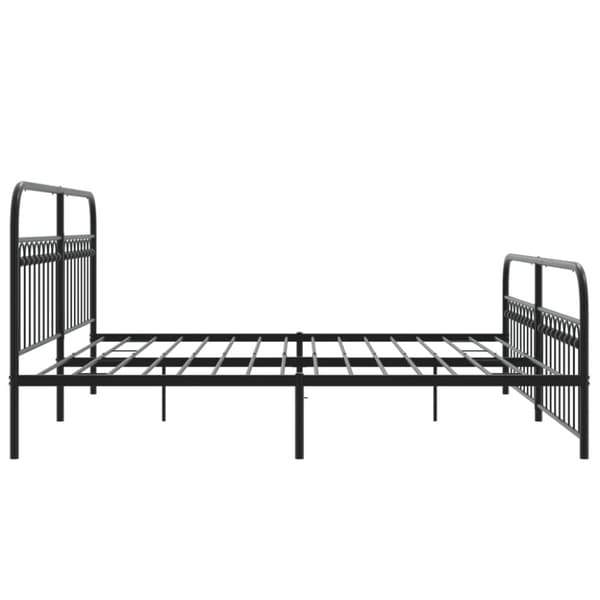 vidaXL Sengeramme i metall med hode- og fotgavl svart 200x200 cm