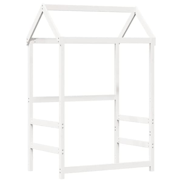 vidaXL Sett med seng og benk med tak hvit 75x190 cm heltre furu