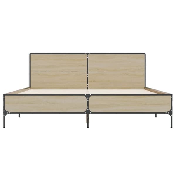 vidaXL Sengeramme sonoma eik 140x190 cm konstruert tre og metall