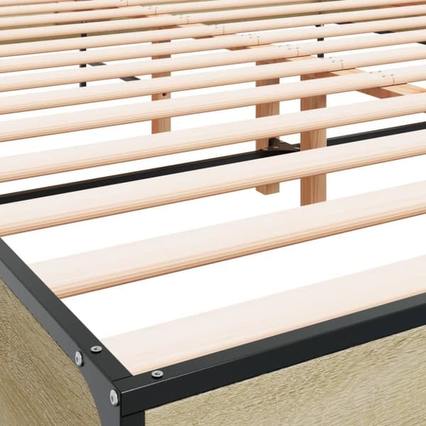 vidaXL Sengeramme sonoma eik 140x190 cm konstruert tre og metall