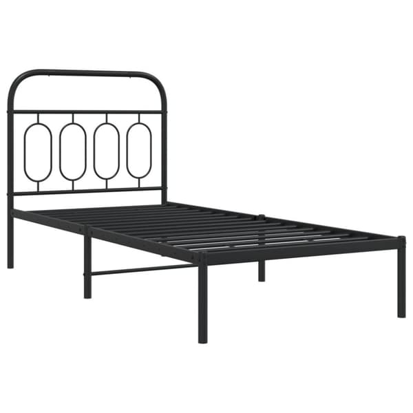 vidaXL Sengeramme i metall med hodegavl svart 90x200 cm