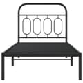 Miniatyrbilde 5 av 9: vidaXL Sengeramme i metall med hodegavl svart 90x200 cm