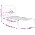 Miniatyrbilde 9 av 9: vidaXL Sengeramme i metall med hodegavl svart 90x200 cm