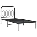 Miniatyrbilde 1 av 9: vidaXL Sengeramme i metall med hodegavl svart 90x200 cm