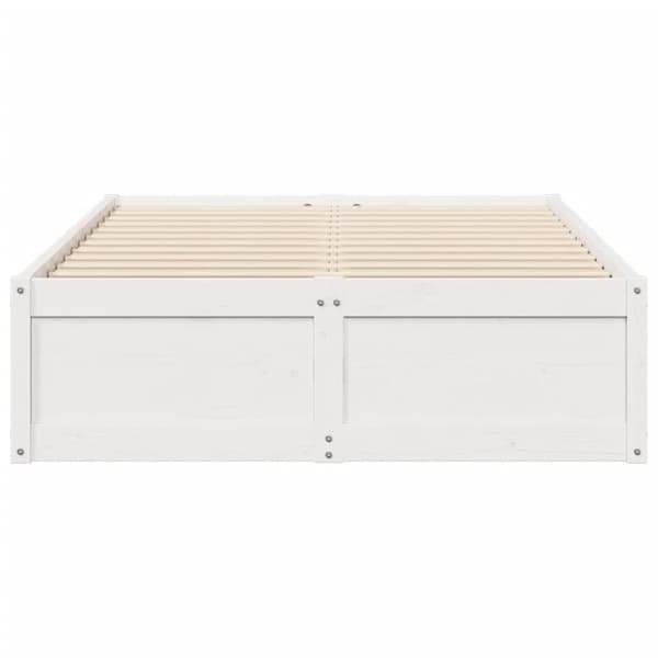 vidaXL sengeramme uden madras 120x200 cm massivt fyrretræ hvid