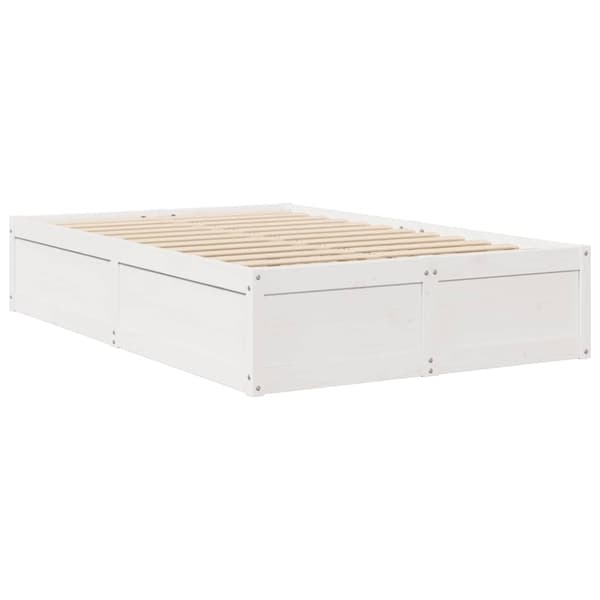vidaXL sengeramme uden madras 120x200 cm massivt fyrretræ hvid