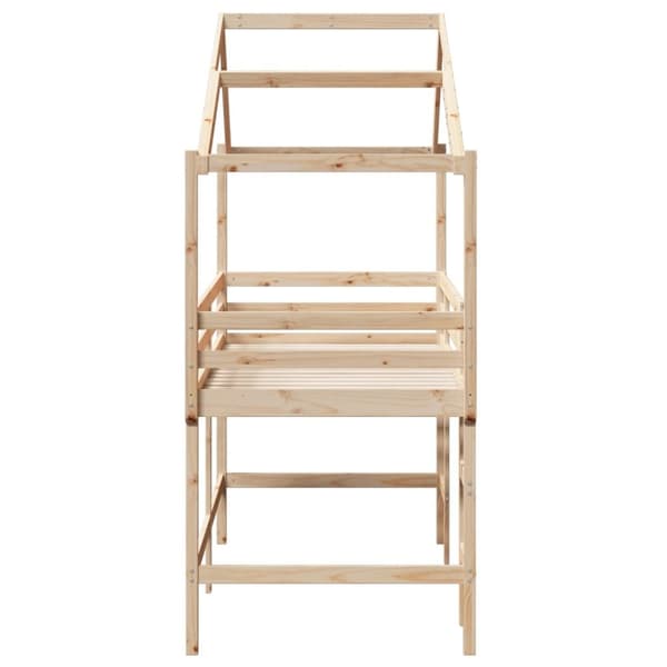 vidaXL Køyeseng med stige og tak 90x190 cm heltre furu
