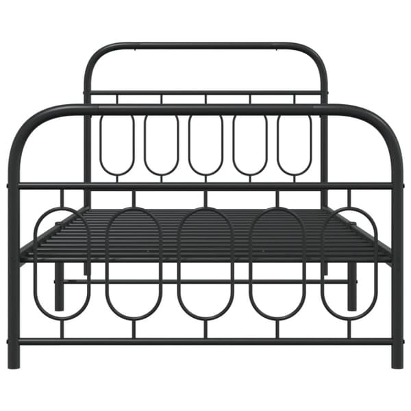 vidaXL Sengeramme i metall med hode- og fotgavl svart 107x203 cm