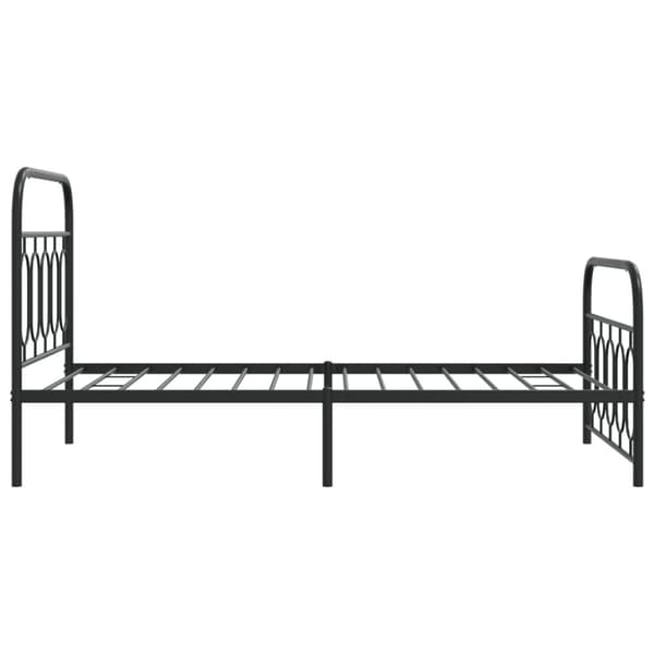 vidaXL Sengeramme i metall med hode- og fotgavl svart 107x203 cm