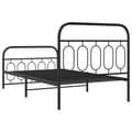 Miniatyrbilde 7 av 9: vidaXL Sengeramme i metall med hode- og fotgavl svart 107x203 cm