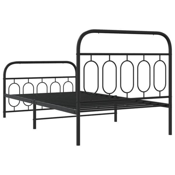 vidaXL Sengeramme i metall med hode- og fotgavl svart 107x203 cm