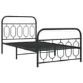 Miniatyrbilde 1 av 9: vidaXL Sengeramme i metall med hode- og fotgavl svart 107x203 cm