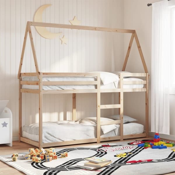 vidaXL Kerrossänky katolla 80x200 cm täysi mänty
