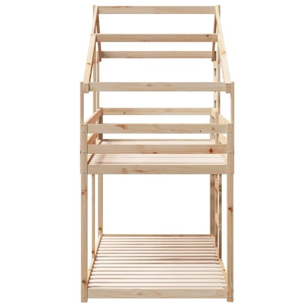 vidaXL Våningssäng utan madrass 90x190 cm massiv furu
