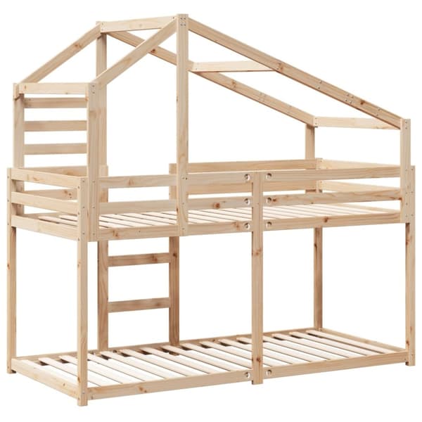 vidaXL Våningssäng utan madrass 90x190 cm massiv furu