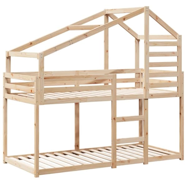 vidaXL Våningssäng utan madrass 90x190 cm massiv furu