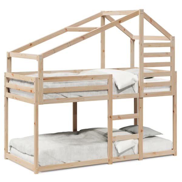 vidaXL køjeseng uden madras 90x190 cm massivt fyrretræ