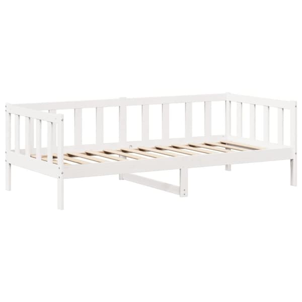 vidaXL husseng med bænk 90x190 cm massivt fyrretræ hvid