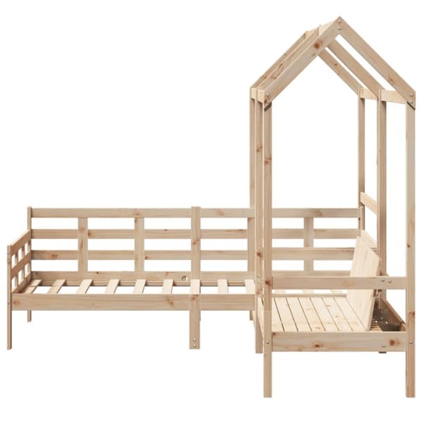 vidaXL Dagbänk med bänk och tak 90x200 cm massiv furu