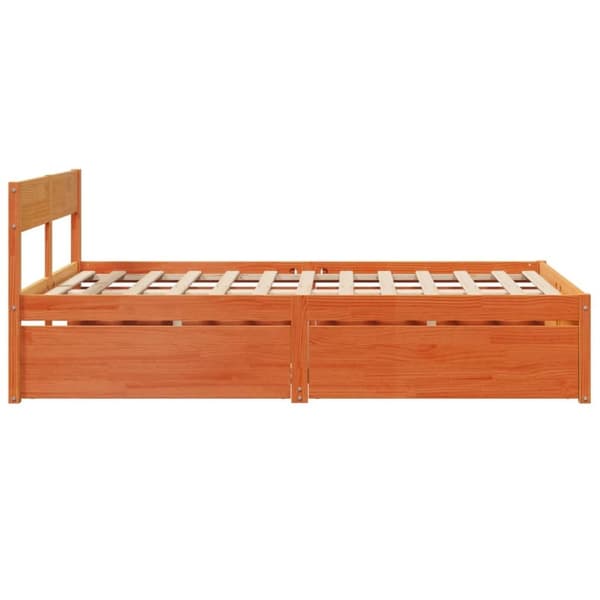 vidaXL Sengeramme uten madrass voksbrun 120x200 cm heltre furu