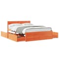 Miniatyrbilde 10 av 10: vidaXL Sengeramme uten madrass voksbrun 120x200 cm heltre furu