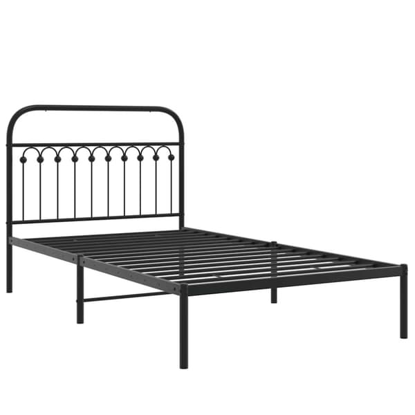 vidaXL Sengeramme i metall med hodegavl svart 107x203 cm