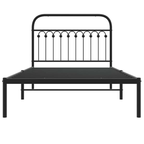 vidaXL Sengeramme i metall med hodegavl svart 107x203 cm
