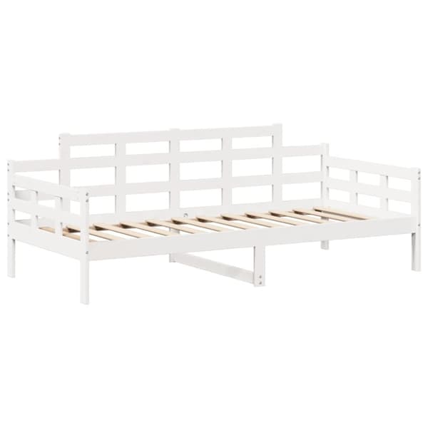 vidaXL Sohvasänky ja penkkisarja katoksella valkoinen 90x200 cm mänty
