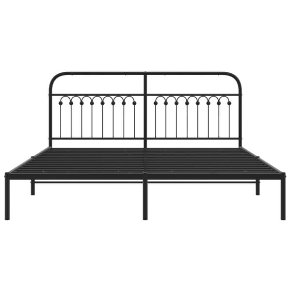 vidaXL sengeramme med sengegavl 183x203 cm metal sort