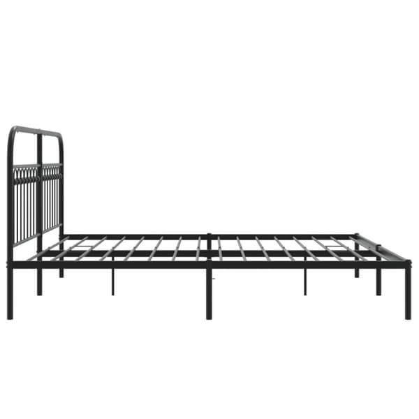 vidaXL sengeramme med sengegavl 183x203 cm metal sort