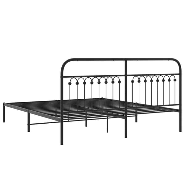 vidaXL sengeramme med sengegavl 183x203 cm metal sort