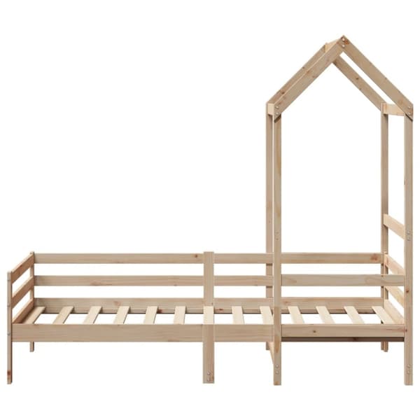 vidaXL Dagbädd med tak 90x200 cm massiv furu