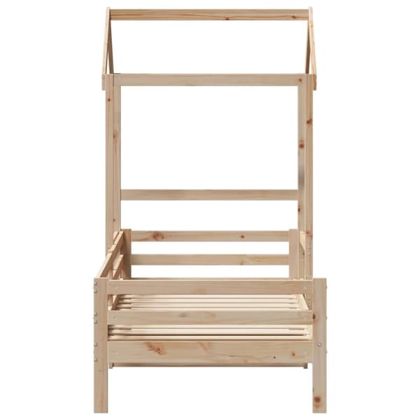 vidaXL Dagbädd med tak 90x200 cm massiv furu