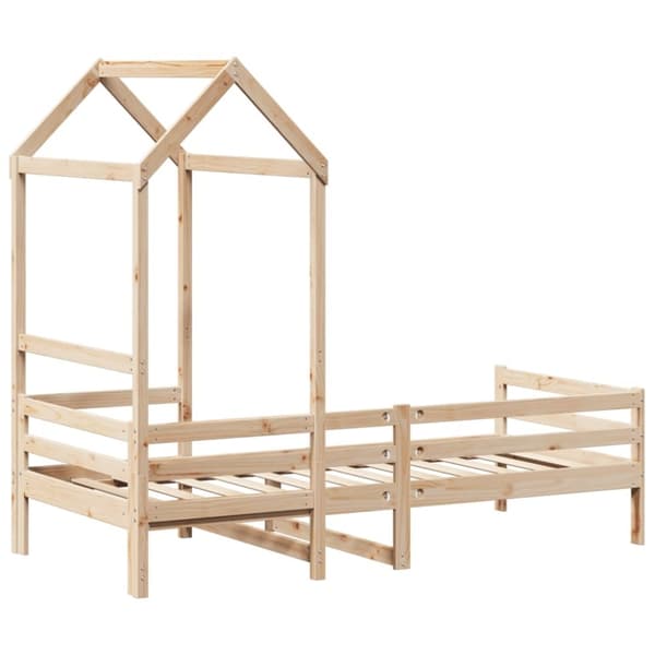 vidaXL Dagbädd med tak 90x200 cm massiv furu
