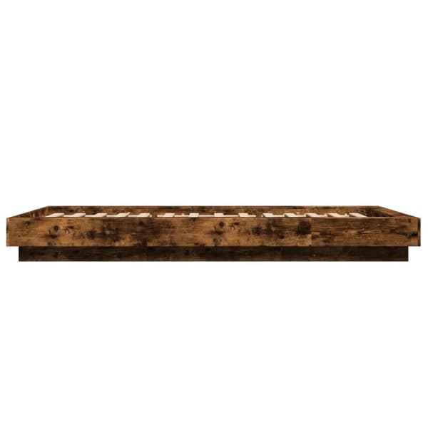 vidaXL Sängynrunko LED-valoilla savutammi 75x190 cm tekninen puu