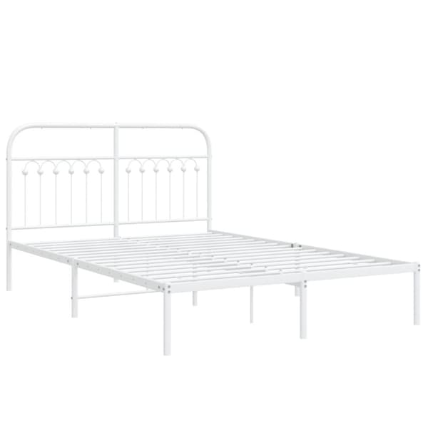 vidaXL sengeramme med sengegavl 140x200 cm metal hvid