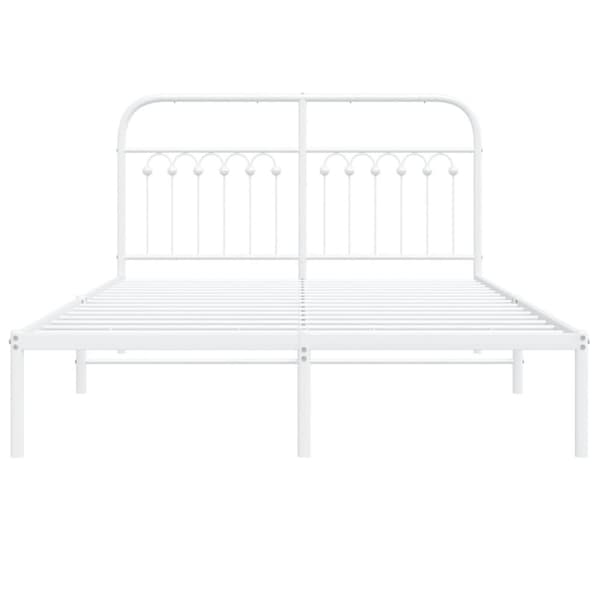 vidaXL sengeramme med sengegavl 140x200 cm metal hvid