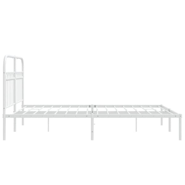 vidaXL sengeramme med sengegavl 140x200 cm metal hvid