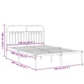 Miniatyrbillede 9 af 9: vidaXL sengeramme med sengegavl 140x200 cm metal hvid