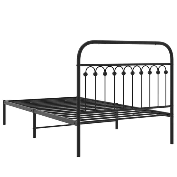 vidaXL Metallinen sängynrunko päädyllä musta 107x203 cm