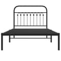 Miniatyrbilde 5 av 9: vidaXL Sengeramme i metall med hodegavl svart 100x190 cm