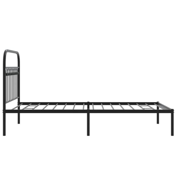 vidaXL Sengeramme i metall med hodegavl svart 100x190 cm