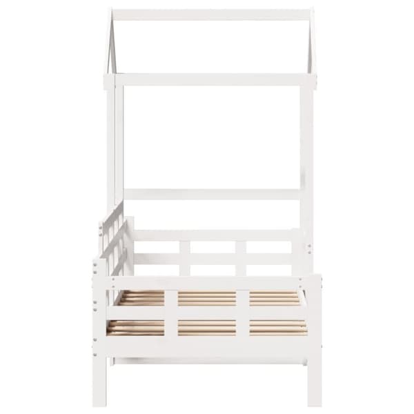 vidaXL Dagbädd med tak vit 90x190 cm massiv furu