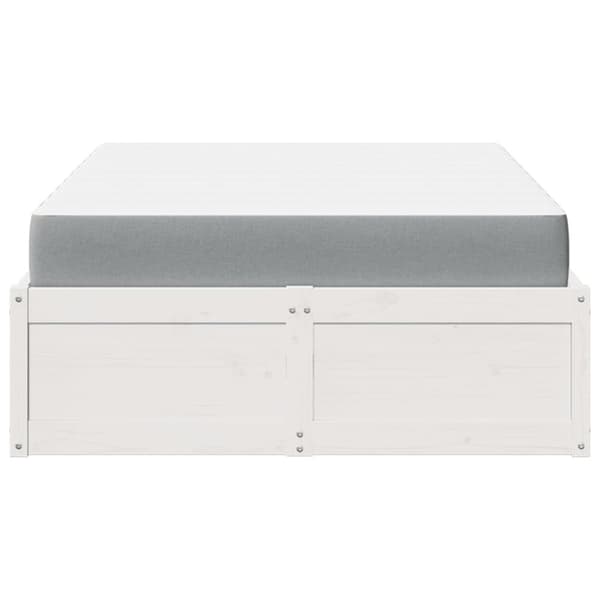 vidaXL Seng med madrass hvit 140x190 cm heltre furu